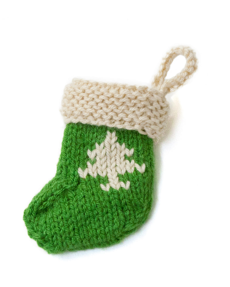Stocking Ornament With Tree (Knit)