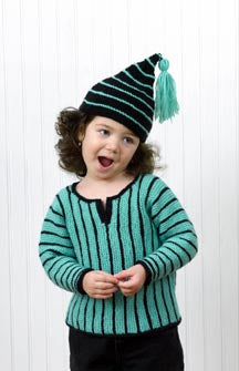 Striped Pullover and Pixie Hat Pattern (Knit)