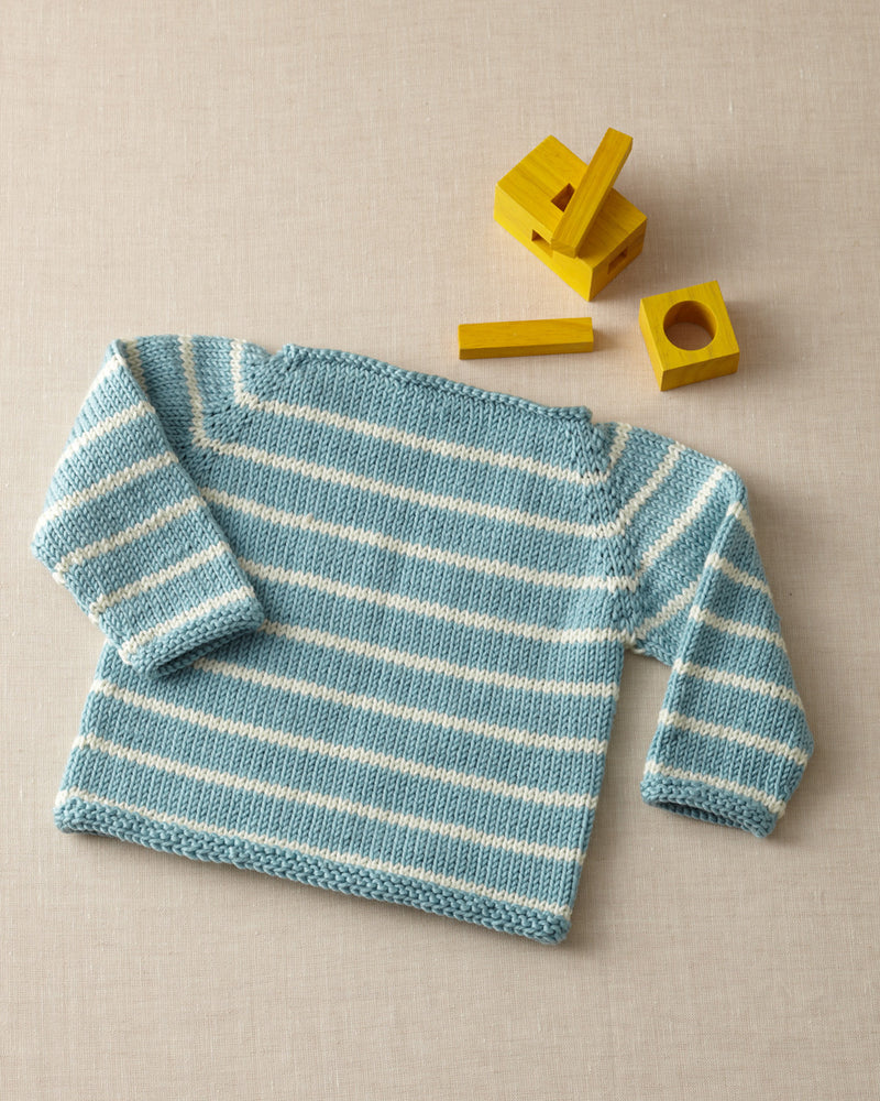 Striped Raglan Baby Pullover Pattern (Knit)