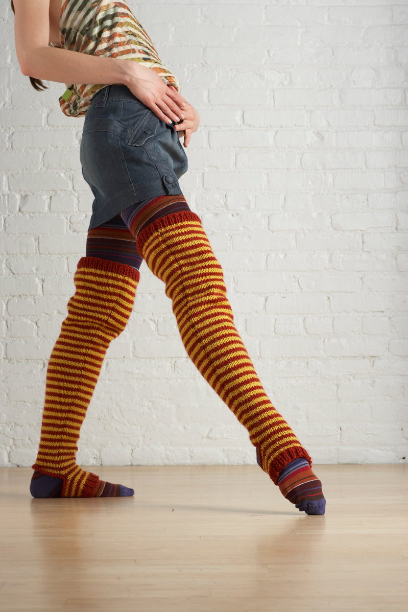 Striped Thigh Highs (Knit)