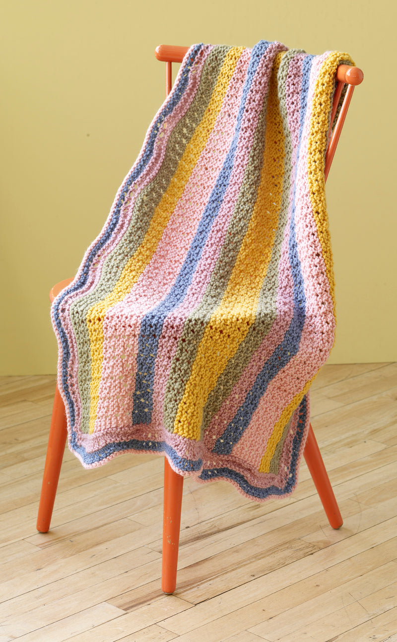 Summer Stripes Baby Afghan Pattern (Knit)