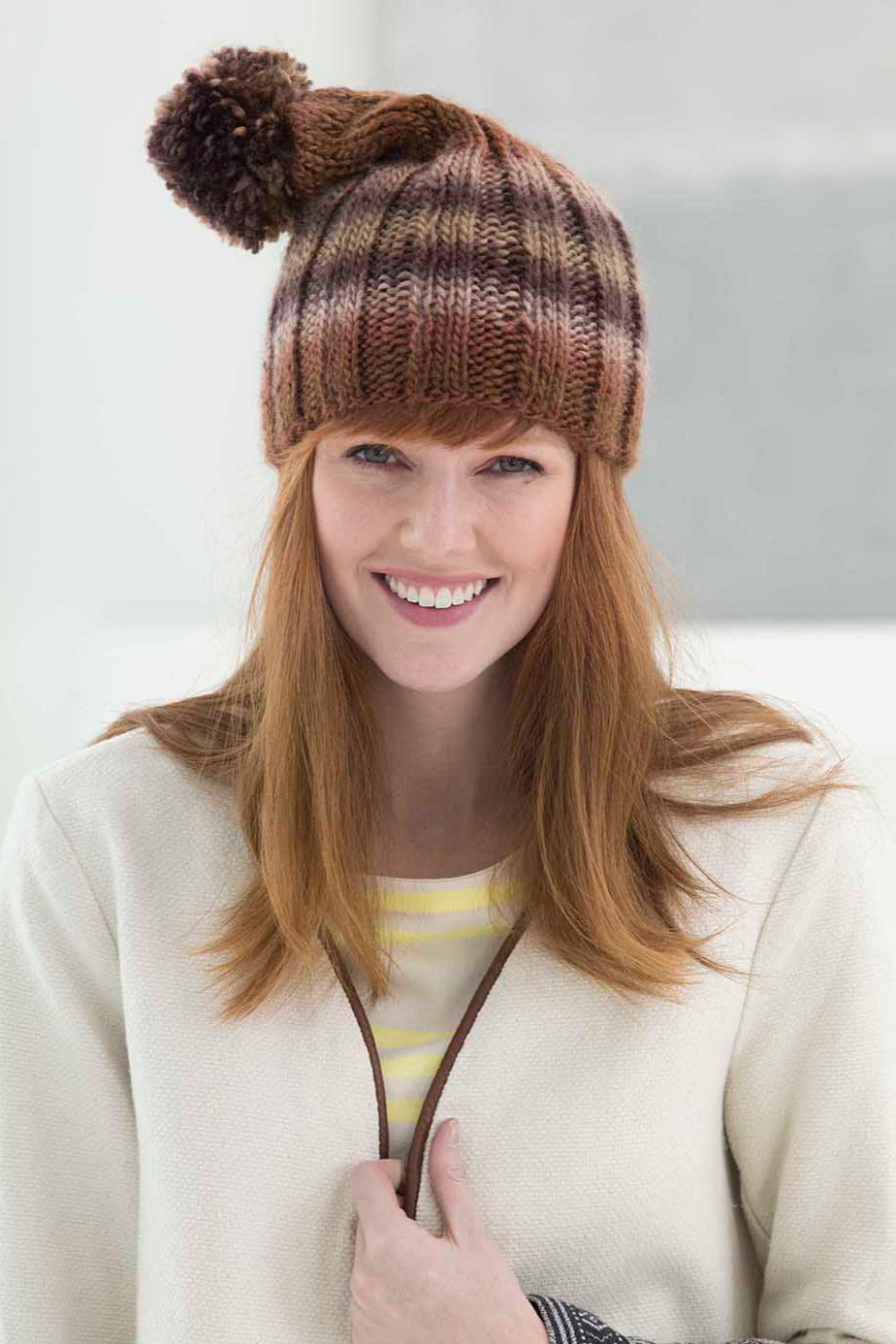 Tall Ribbed Hat Pattern (Knit) Lion Brand Yarn