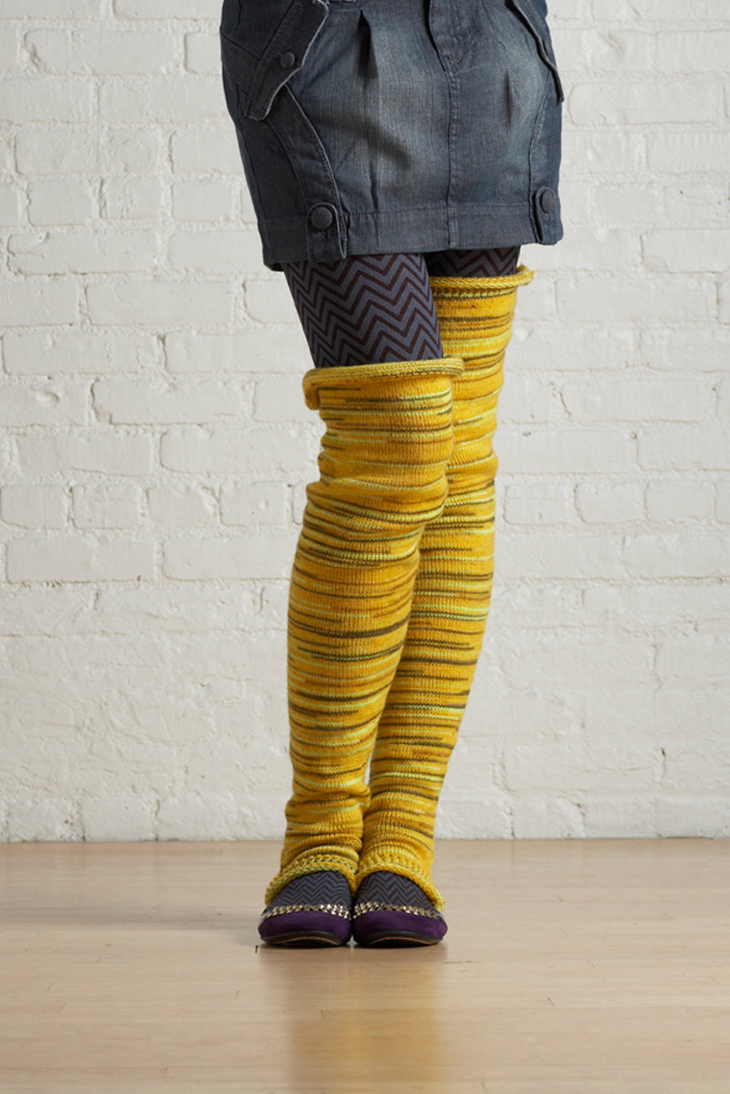 Thigh High Footless Socks (Knit) - Version 1