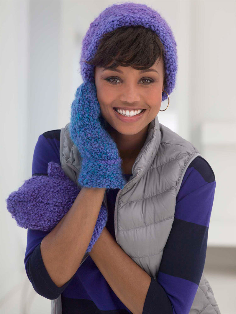 True Blue Hat And Mittens Pattern (Knit)