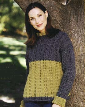 Two Color Pullover Pattern (Knit) – Lion Brand Yarn