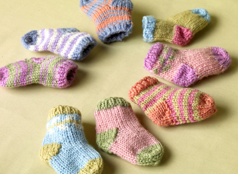 Bright Baby Sock Booties (Knit)