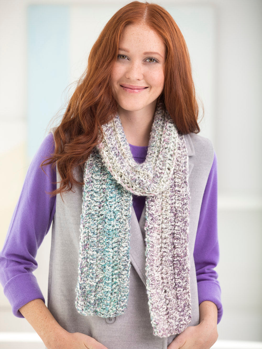 Happy Hailey Scarf - easy crochet scarf pattern for beginners with Lion  Brand Scarfie yarn - Wilmade