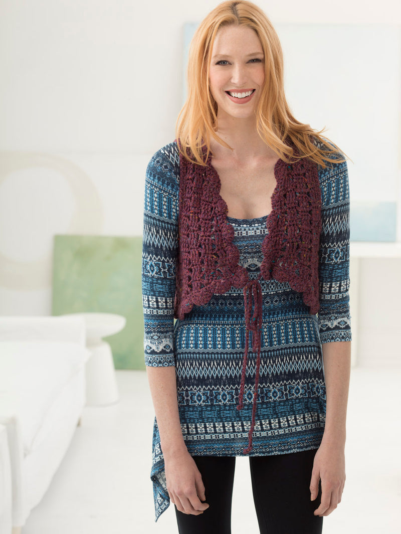 Rosy Tweed Bolero (Crochet)