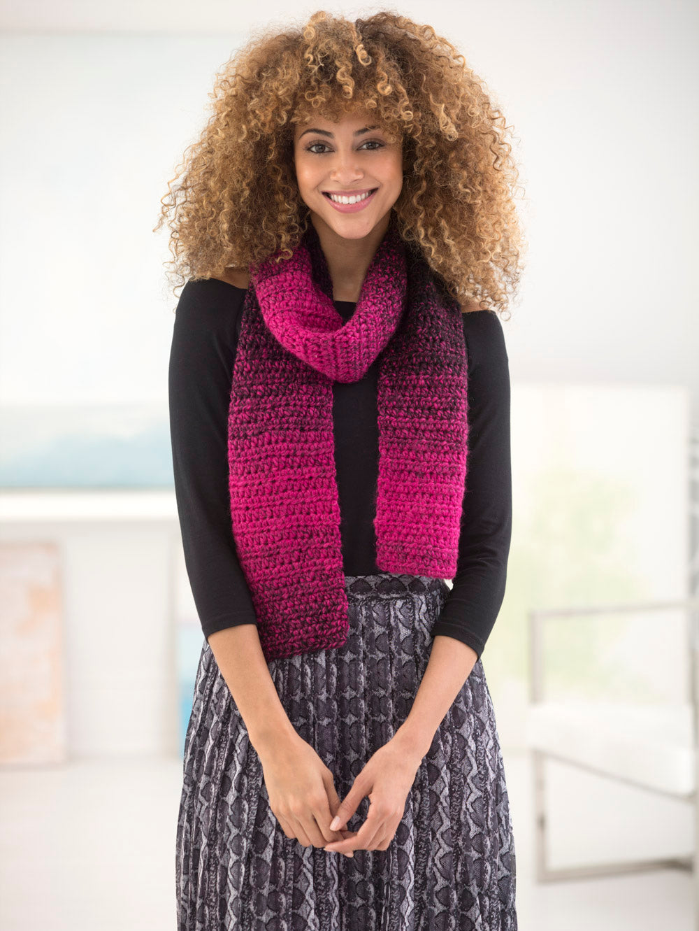 Lion Brand One Ball Crocheted Scarfie Free Download