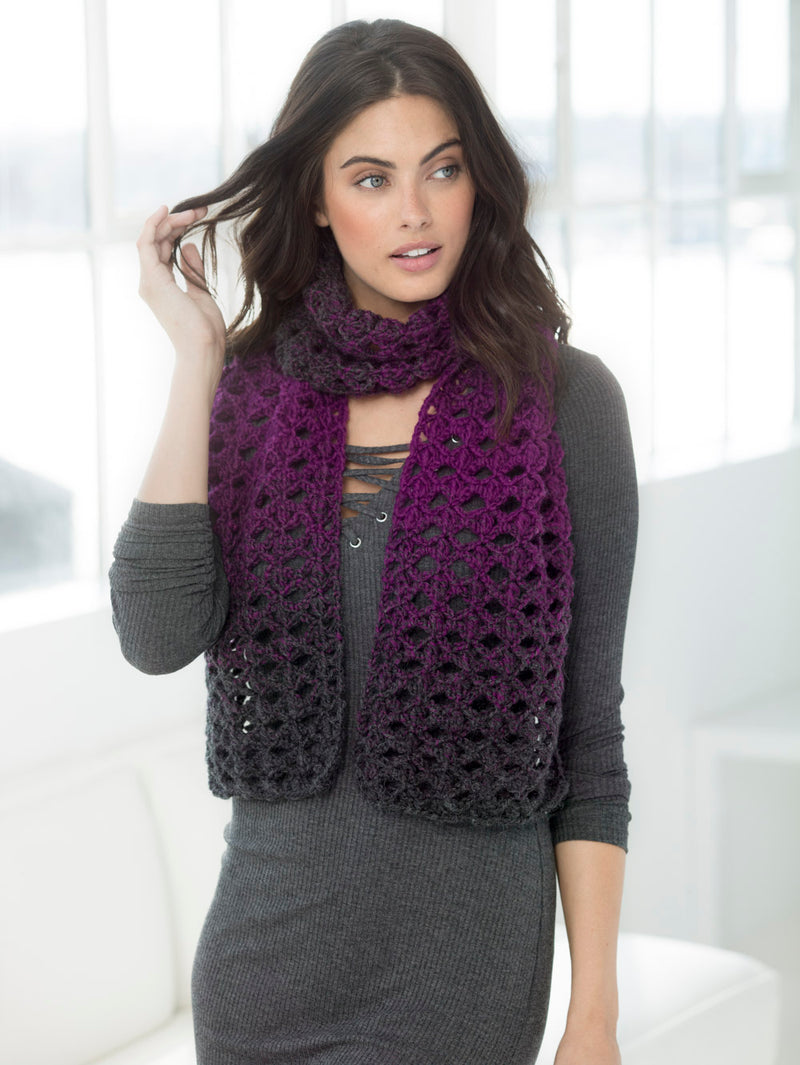 Eyelets And Clusters Scarf (Crochet)