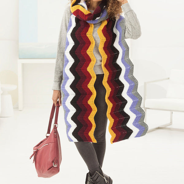 Rhea Ripple Super Scarf (Knit) – Lion Brand Yarn