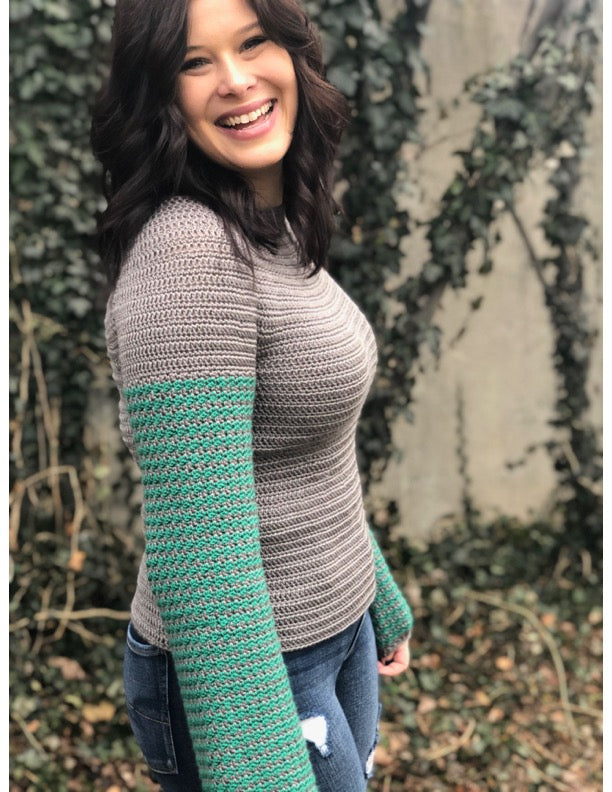 Statement Sleeve Sweater (Crochet) - Version 2