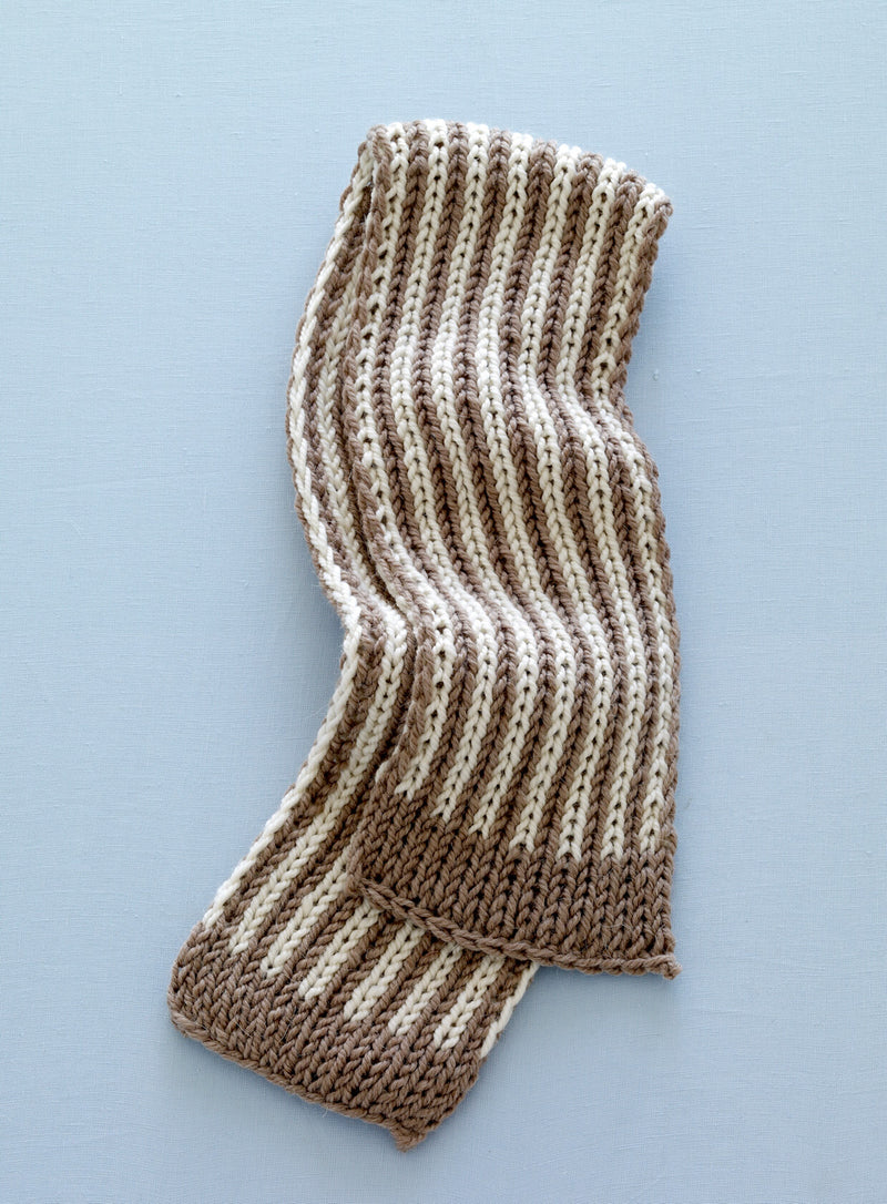 Loom Double Knit Duo Striped Scarf