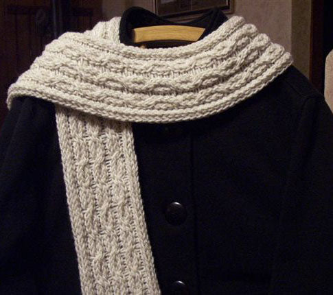 Loom Knit Cables and Lace Scarf Pattern
