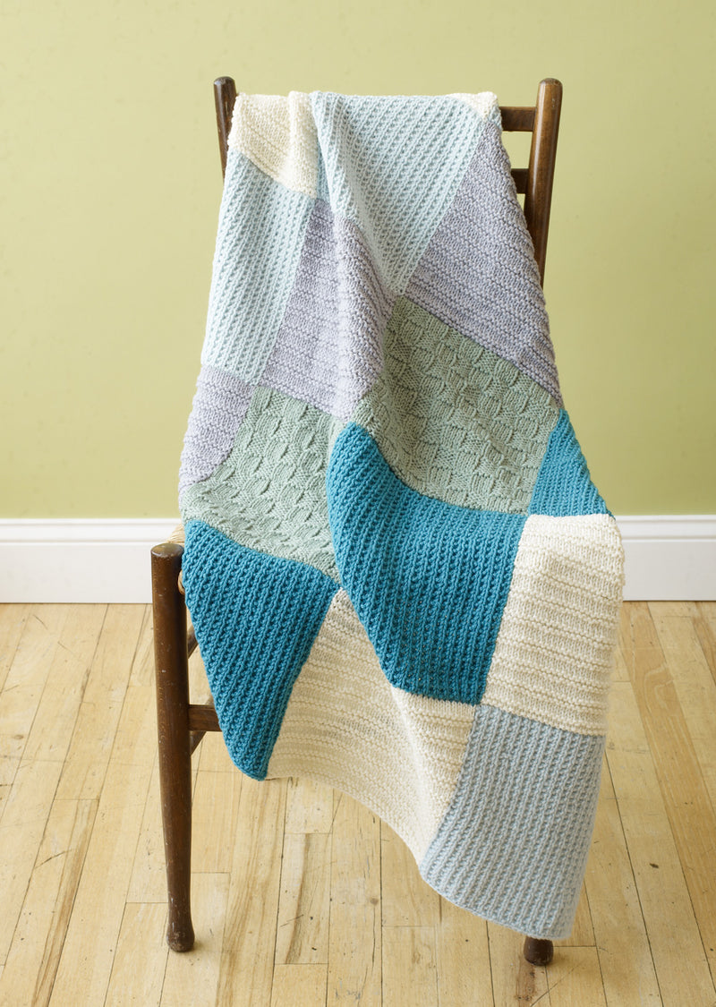 Loom Knit Patchwork Throw Pattern