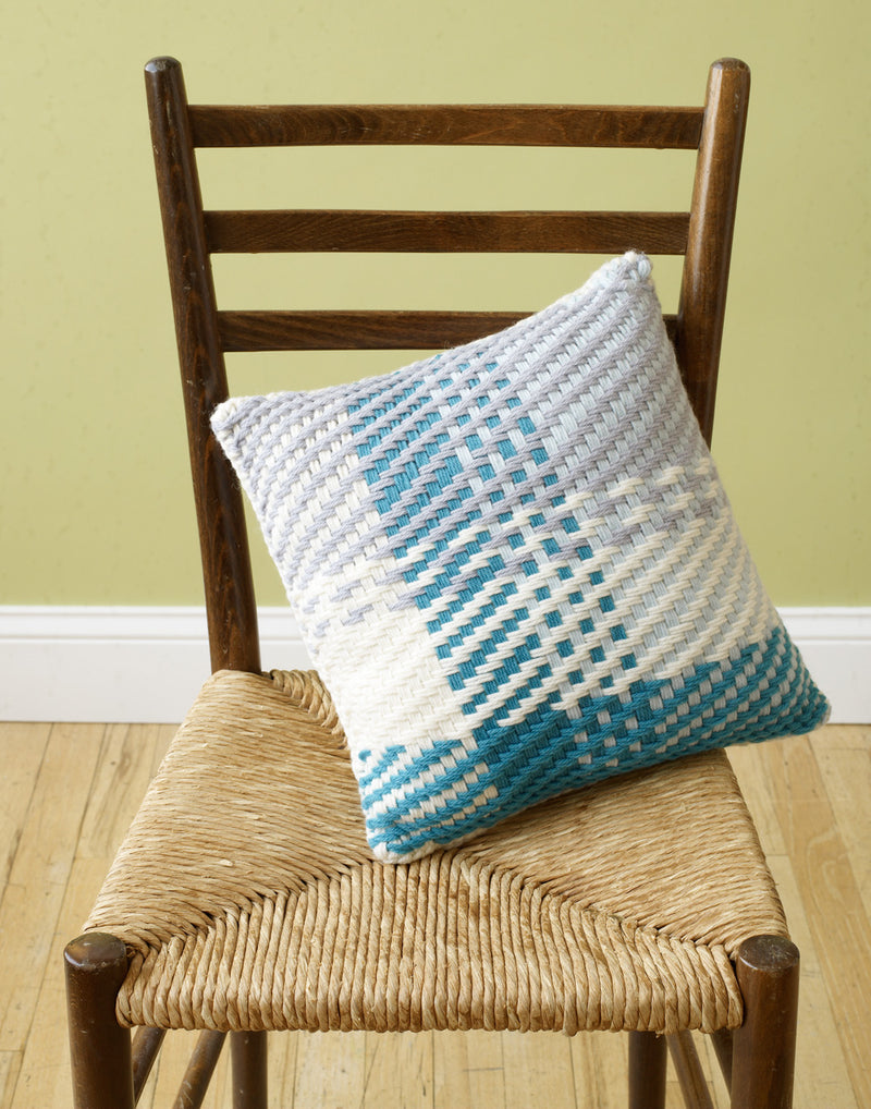 Loom Woven Blue Note Pillow (Loom-Weave)