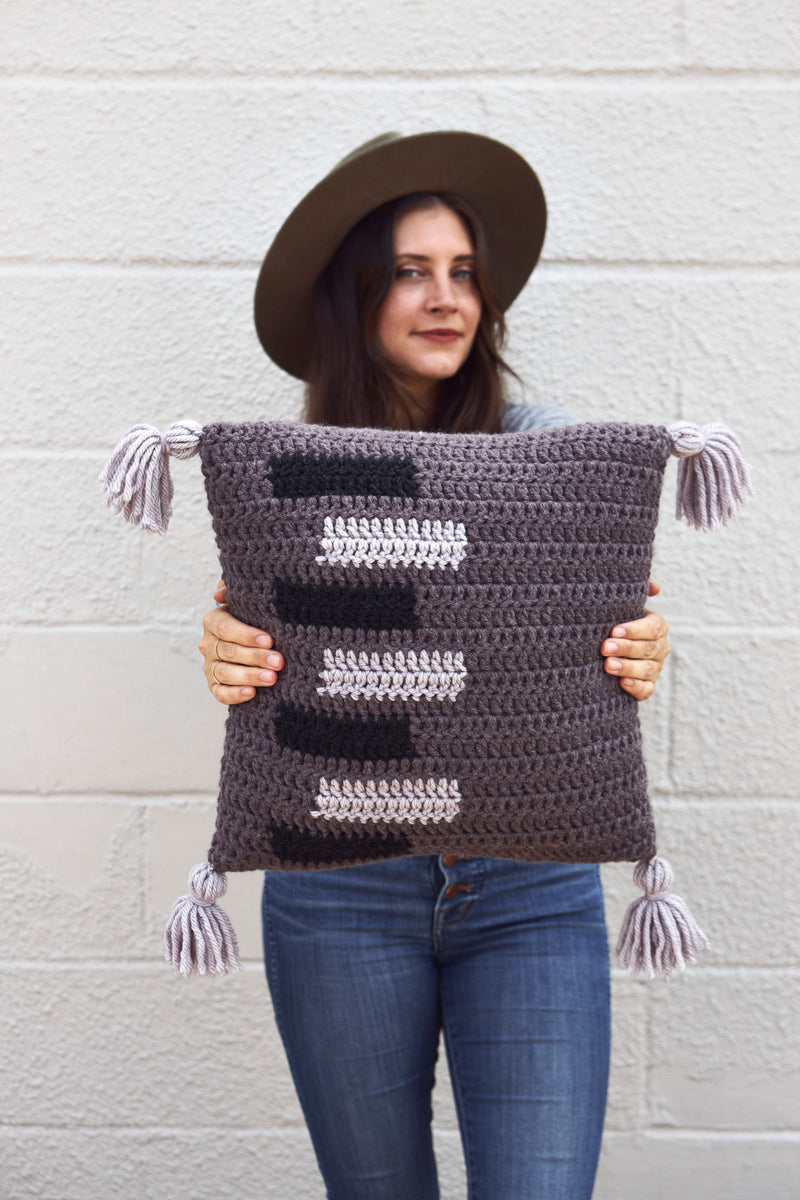 Sliding Doors Throw Pillow (Crochet)