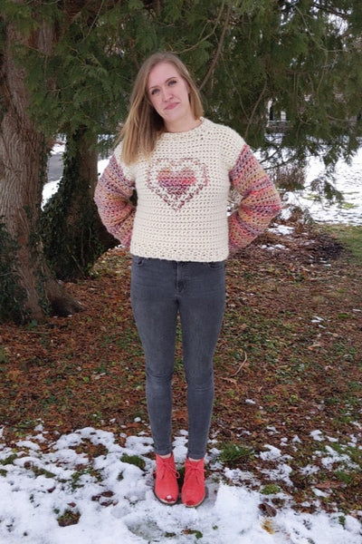 In my Heart Sweater (Crochet) – Lion Brand Yarn