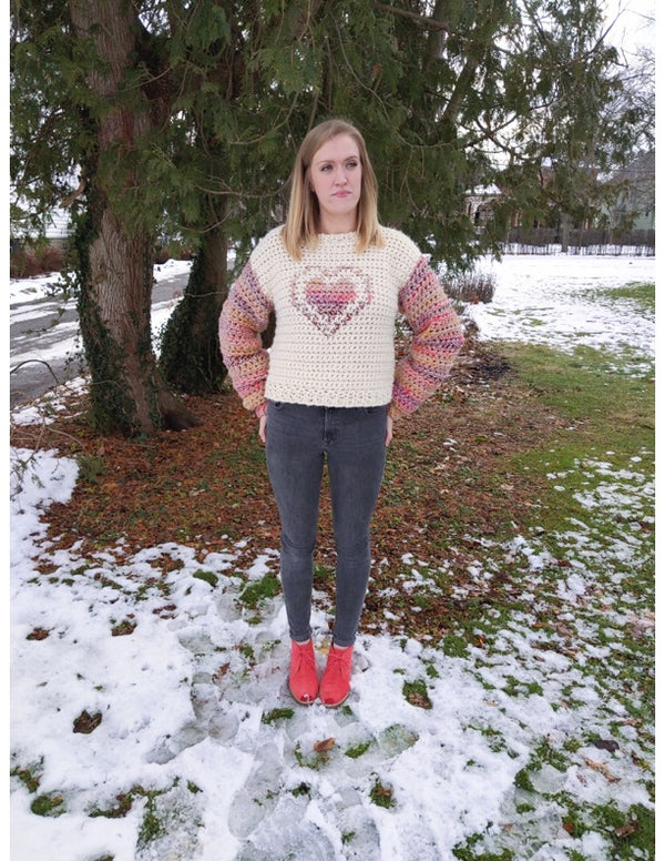 In my Heart Sweater (Crochet) – Lion Brand Yarn