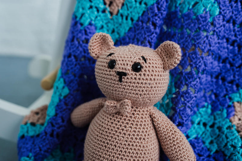 Bear Crochet Pattern Teddy Plush Stuffie Blanket Yarn 