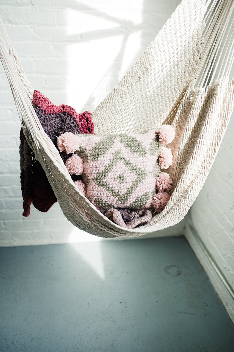 Boho Pom-Pom Pillow (Crochet)