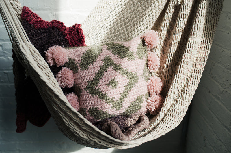 Boho Pom-Pom Pillow (Crochet)