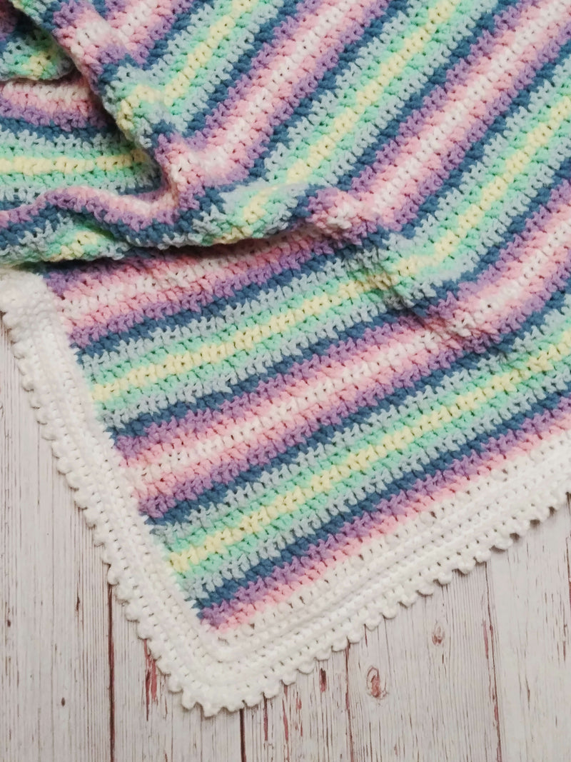 Rainbow Stripe Blanket (Crochet)