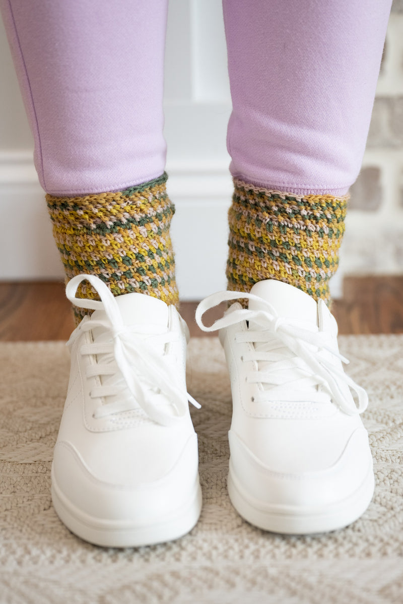 Moss Stitch Socks (Crochet)