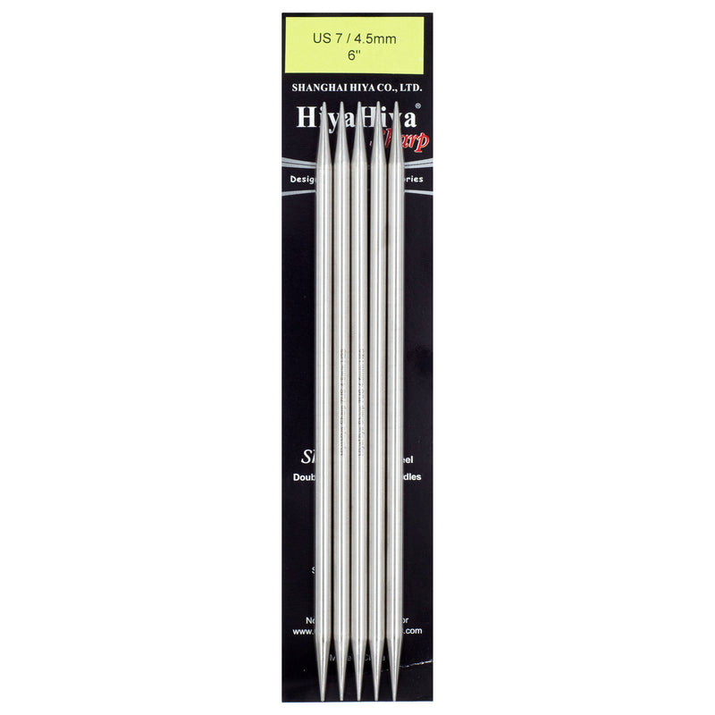 HiyaHiya Stainless Steel Double Point Needles 6" (Sizes 0 to 10)