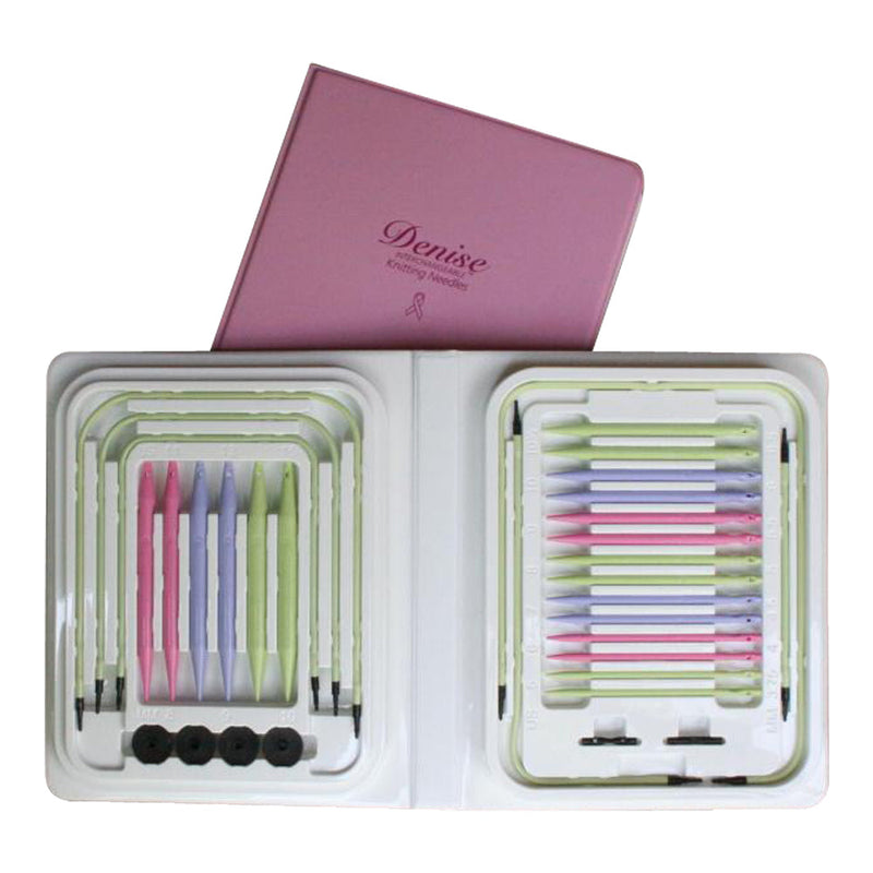 Denise Interchangeable Knitting Kit - Pink (Sizes 5 to 15)