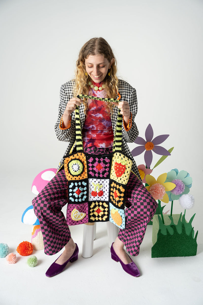 Crochet Kit - Granny Square Grocery Bag