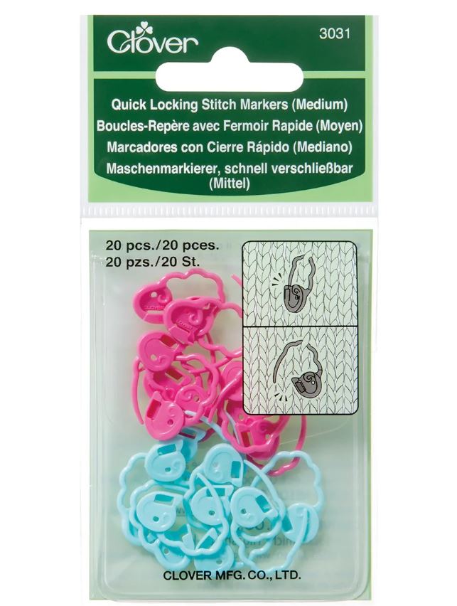 Clover Quick Locking Stitch Markers (S, M, L)