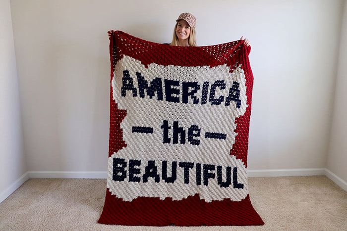 America the Beautiful Blanket (Crochet) – Lion Brand Yarn