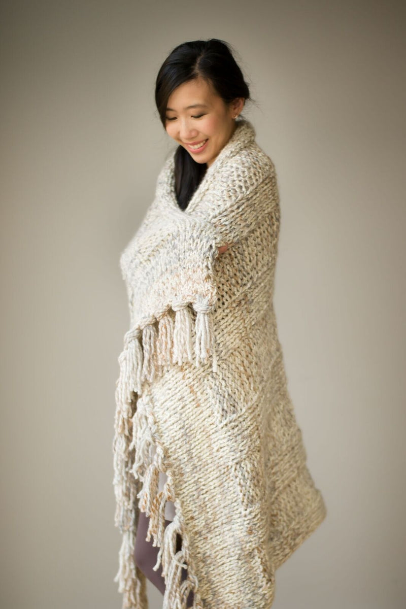 Knit Kit - Simple Chunky Ribbed Knit Blanket