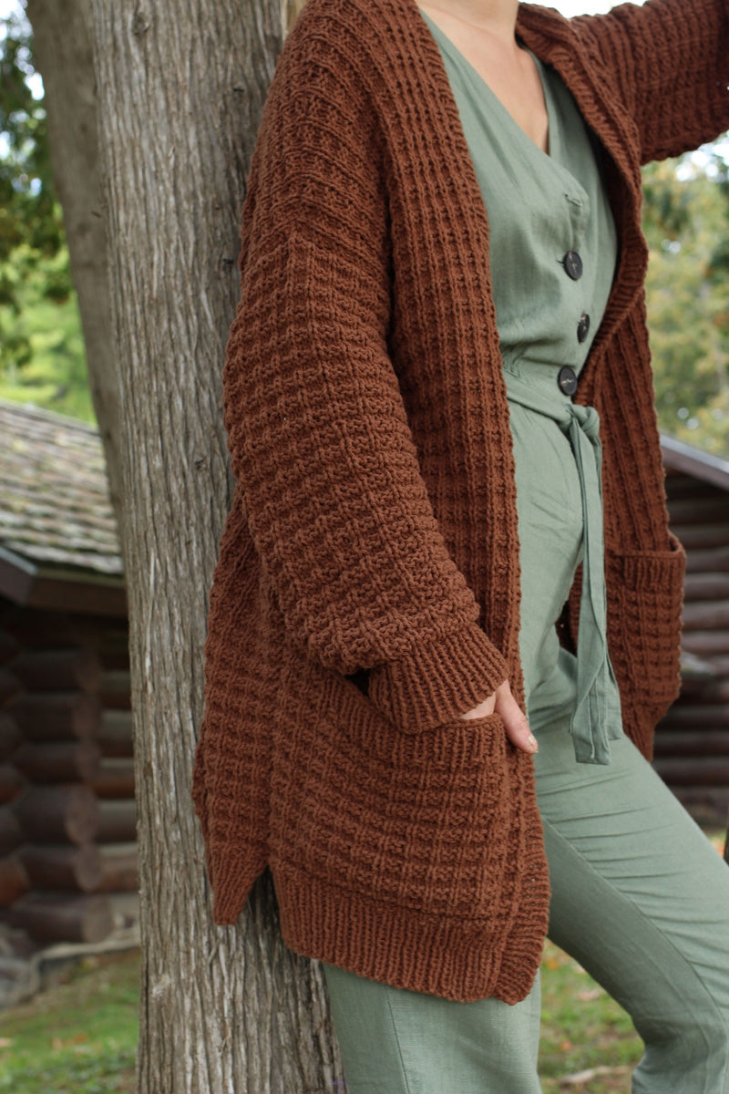 Knit Kit Campsite Waffle Cardigan - Main Image