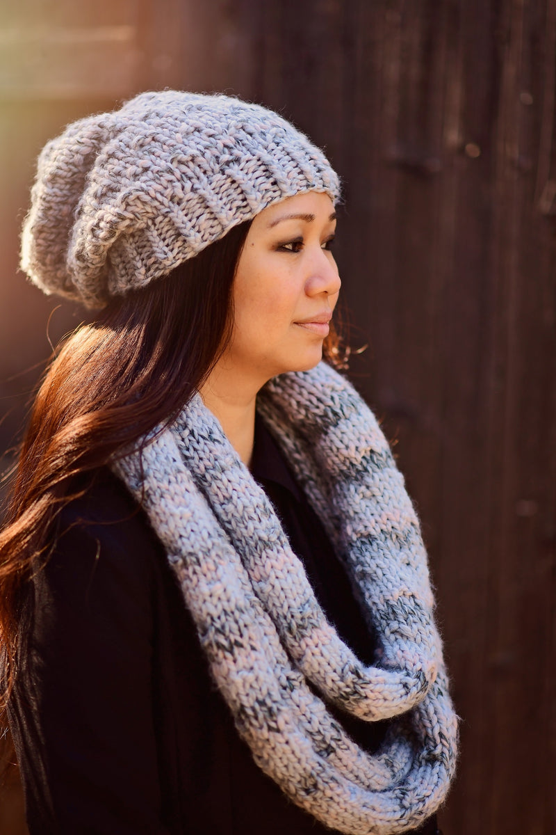 Knit Kit - Arctic Slouch Beanie and Scarf – Lion Brand Yarn