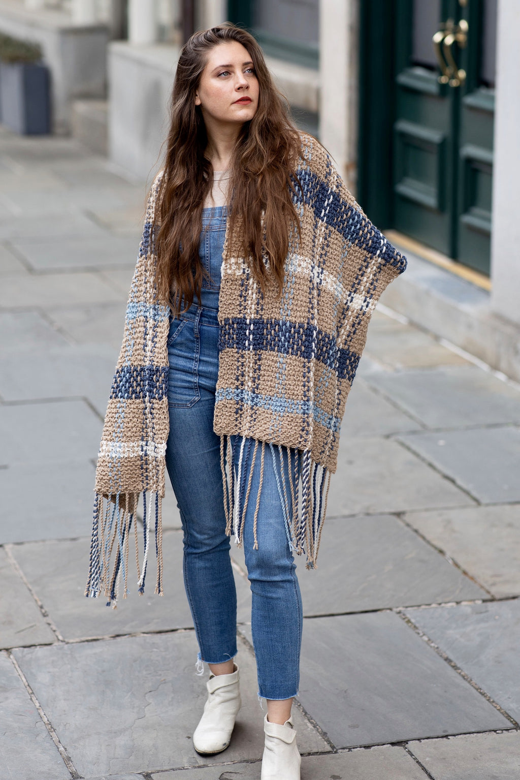 Knit Kit - Waterbury Plaid Blanket Scarf – Lion Brand Yarn