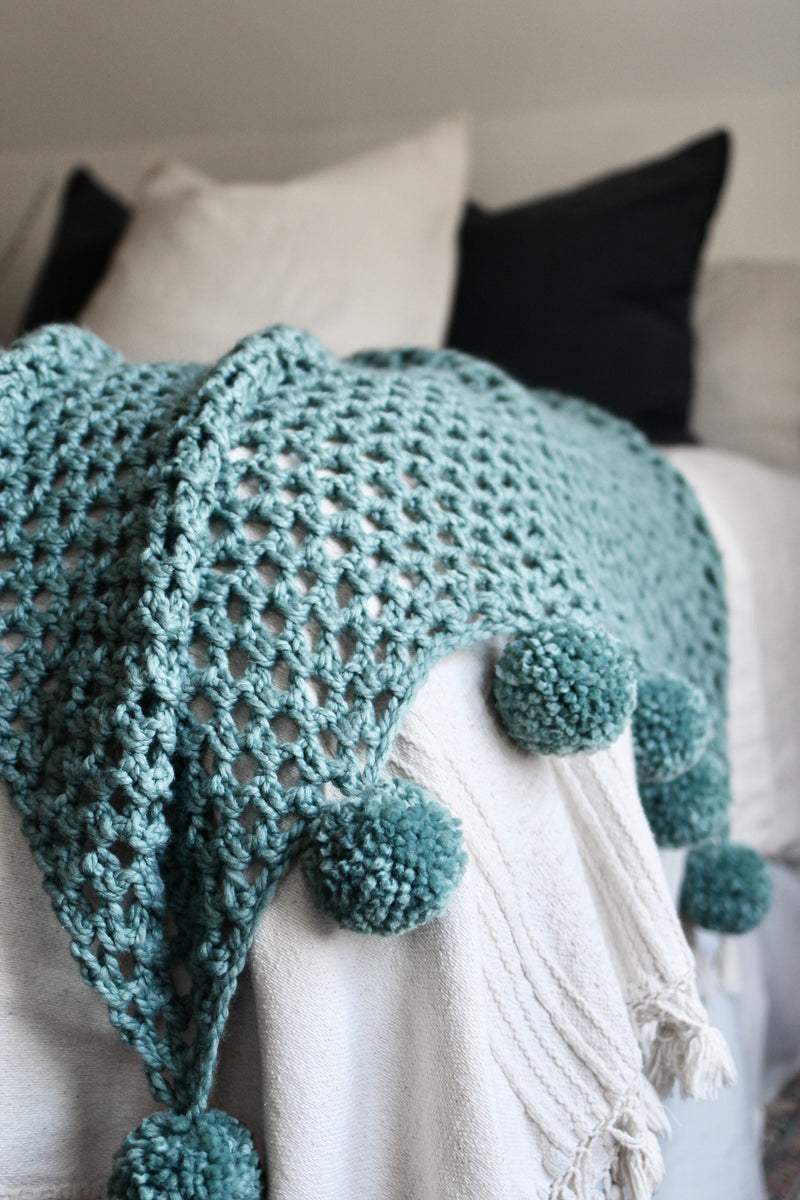 Crochet Kit - Celestial Poms Throw