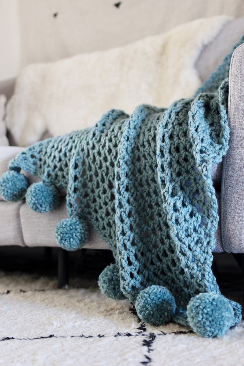 Crochet Kit - Celestial Poms Throw