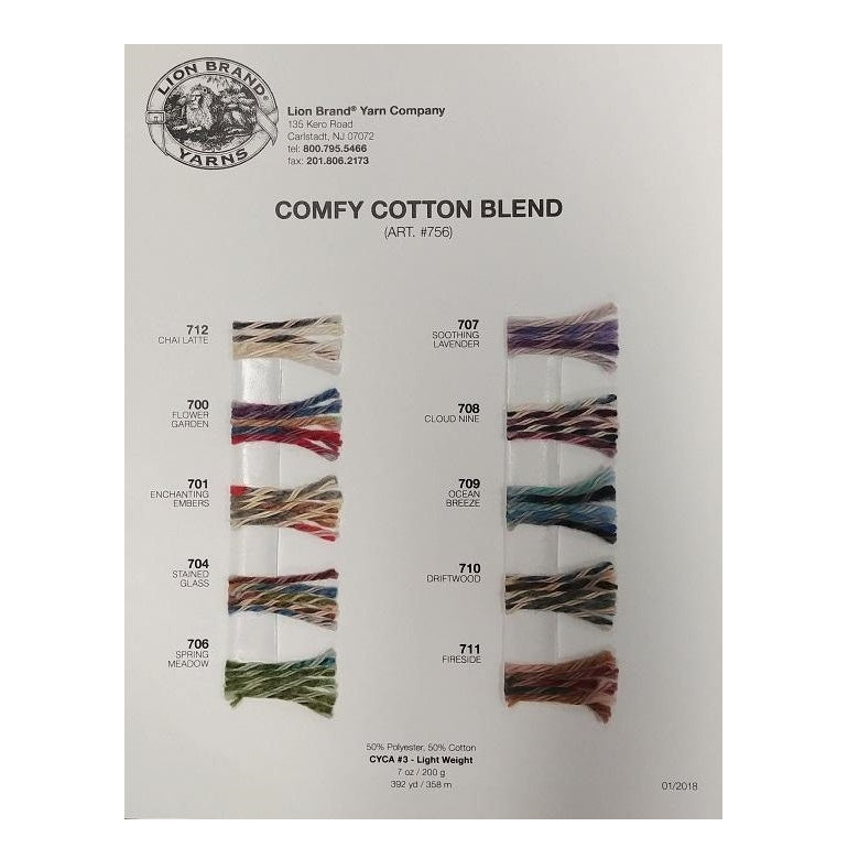 Comfy Cotton Blend: Color Card