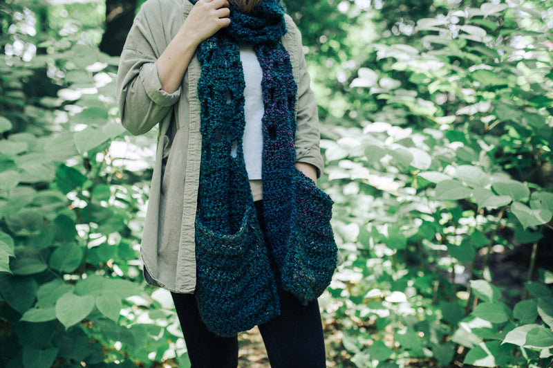 Super Scarf With Pockets (Crochet)