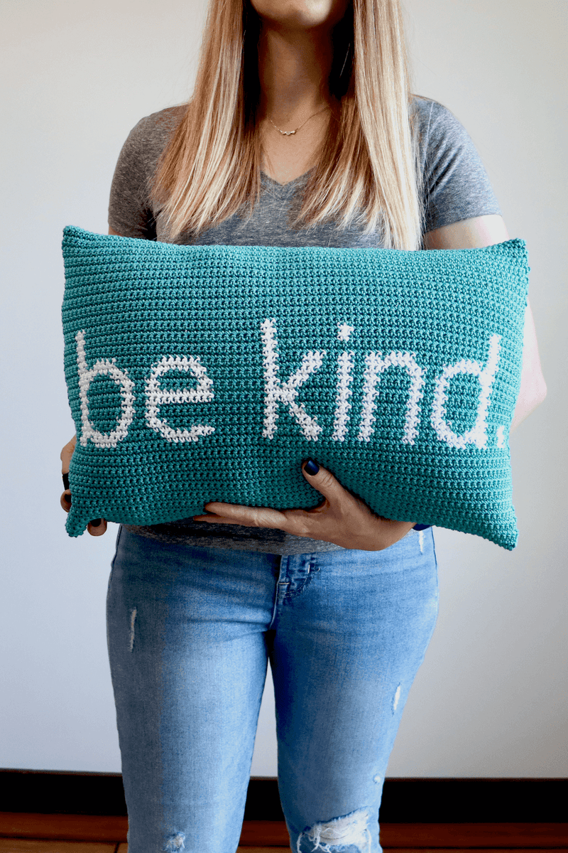 Be Kind Pillow (Crochet)