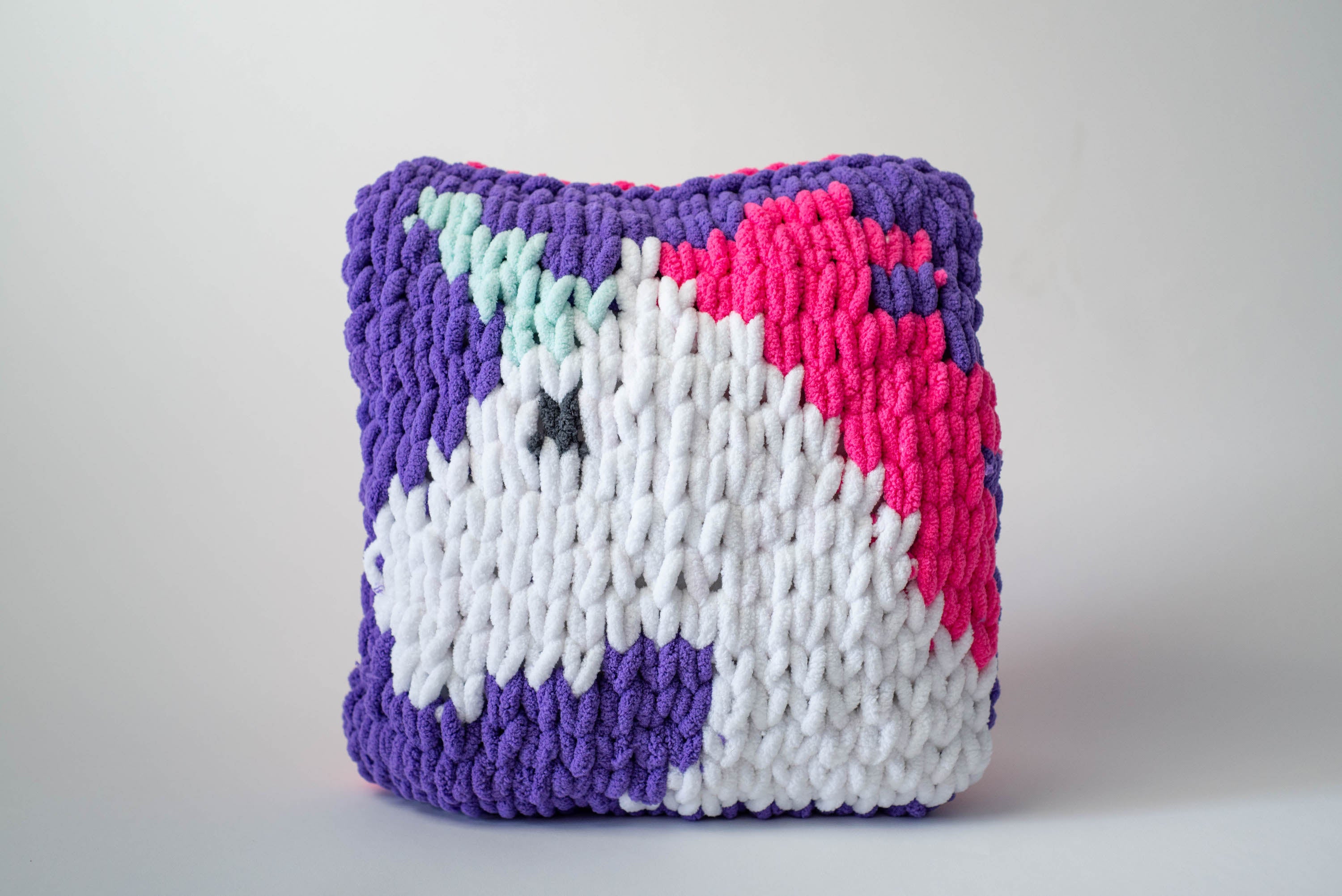 Unicorn Emoji Pillow (Craft) Lion Brand Yarn