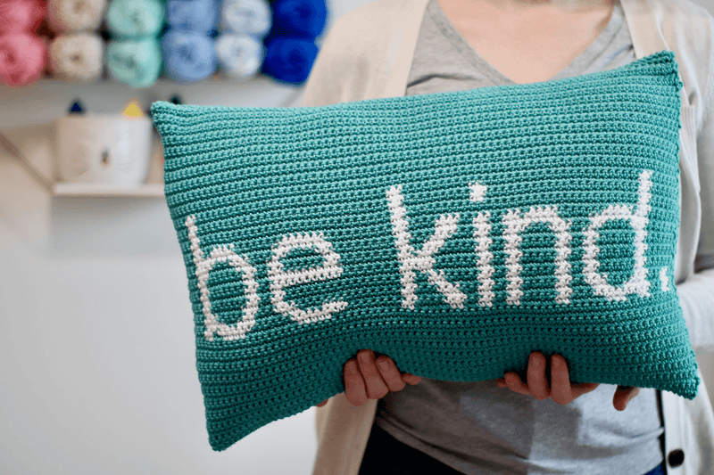 Be Kind Pillow (Crochet)