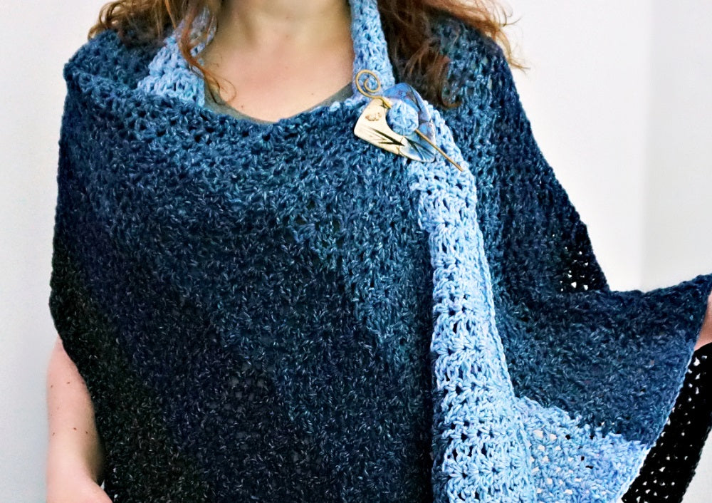 Crochet Kit Denim Ombre Wrap – Lion Brand Yarn