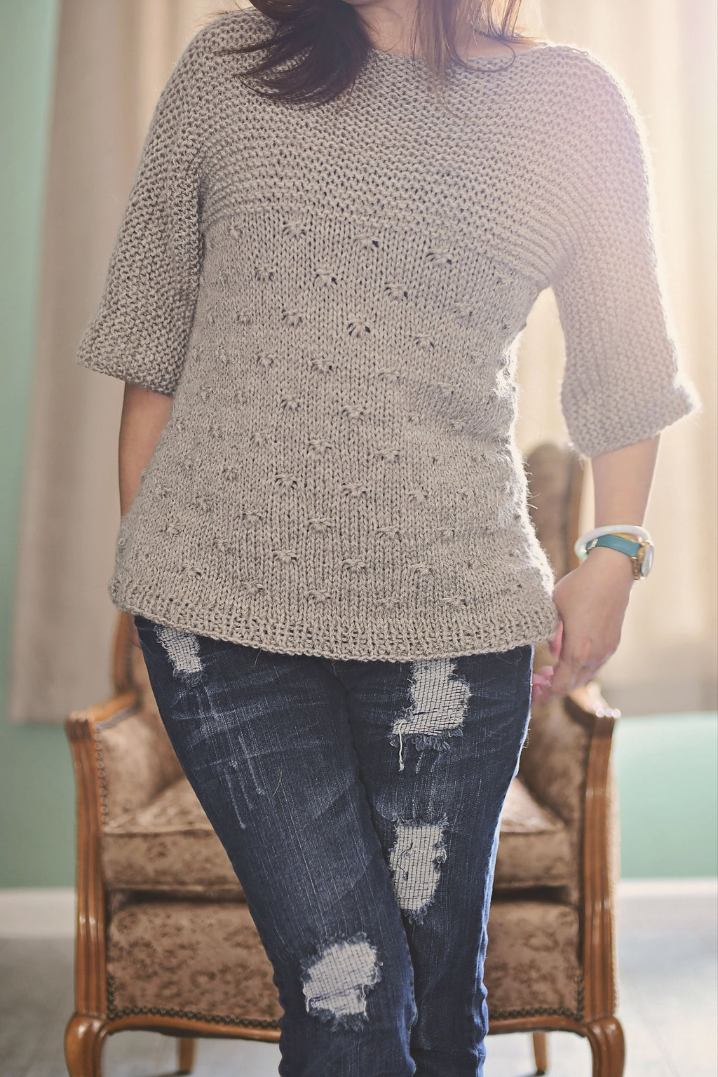 Knit Kit - Knotted Pullover – Lion Brand Yarn