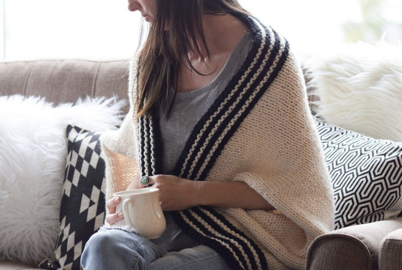 Classic Stripe Knit Blanket Sweater Kit
