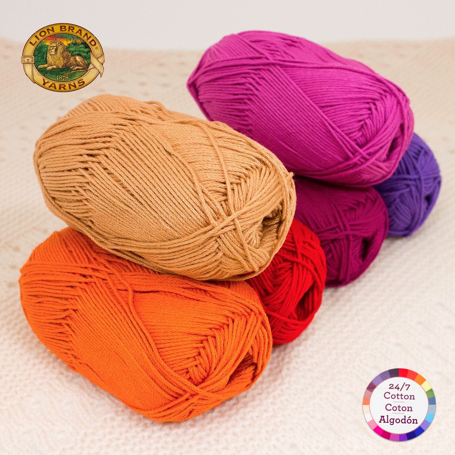 Color Palette 24/7 Cotton® Yarn Fiesta Lion Brand Yarn