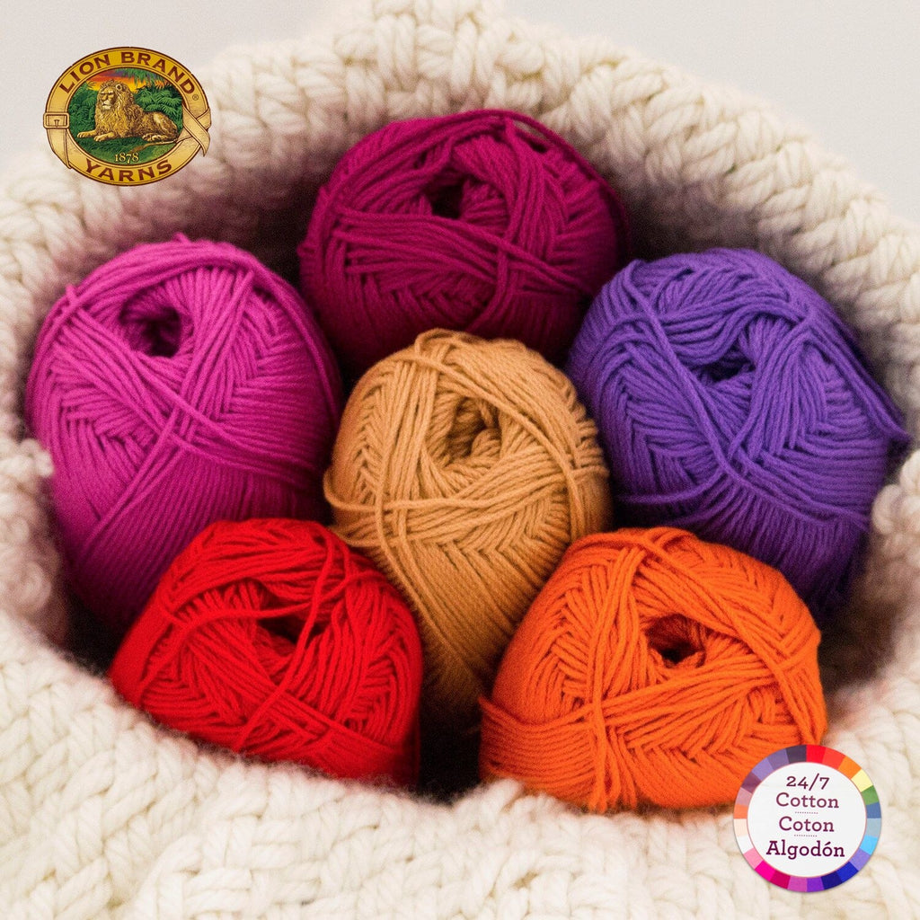 Lion Brand Yarn lion brand 24/7 cotton yarn, yarn for knitting