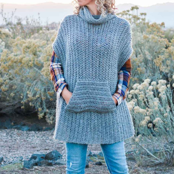 Crochet Kit - Greyscale Poncho – Lion Brand Yarn